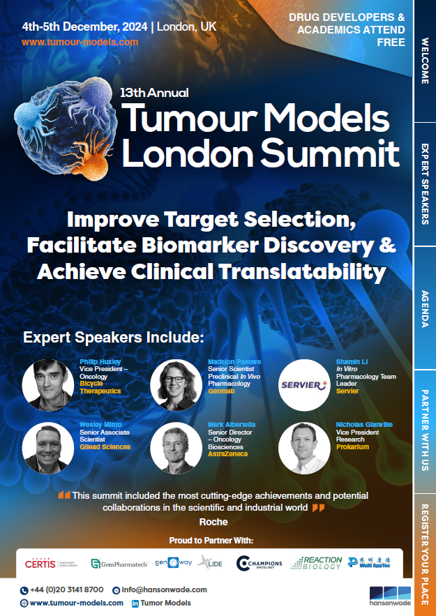 Tumour Models London brochure 1 front cover